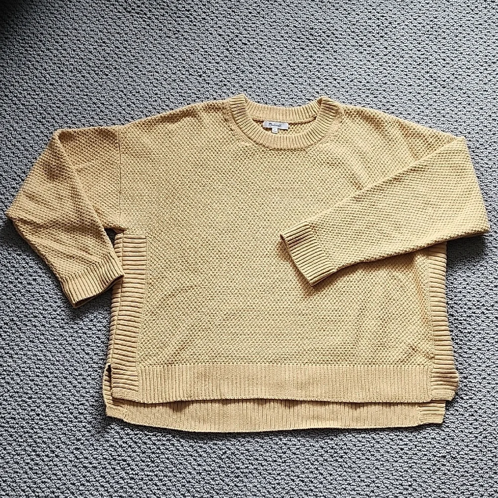Madewell Kristina Cotton Blend Crew Maize Yellow Pullover Women's Sweater XL - Picture 1 of 5